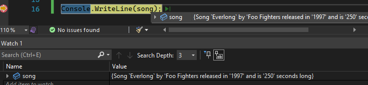 ToString output