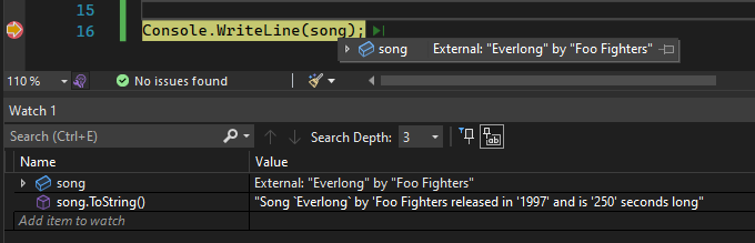 External DebuggerDisplay output