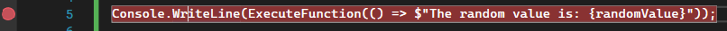 Console.WriteLine statement breakpoint
