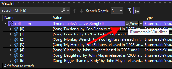 IEnumberable Visualizer location