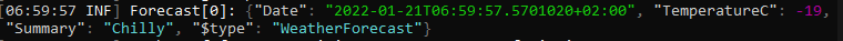 Serilog class output